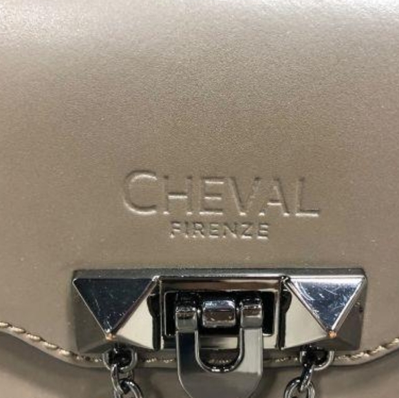 Cheval Firenze Rounded Bottom Italian Leather/Suede Saddle Crossbody/Beige - Picture 8 of 10